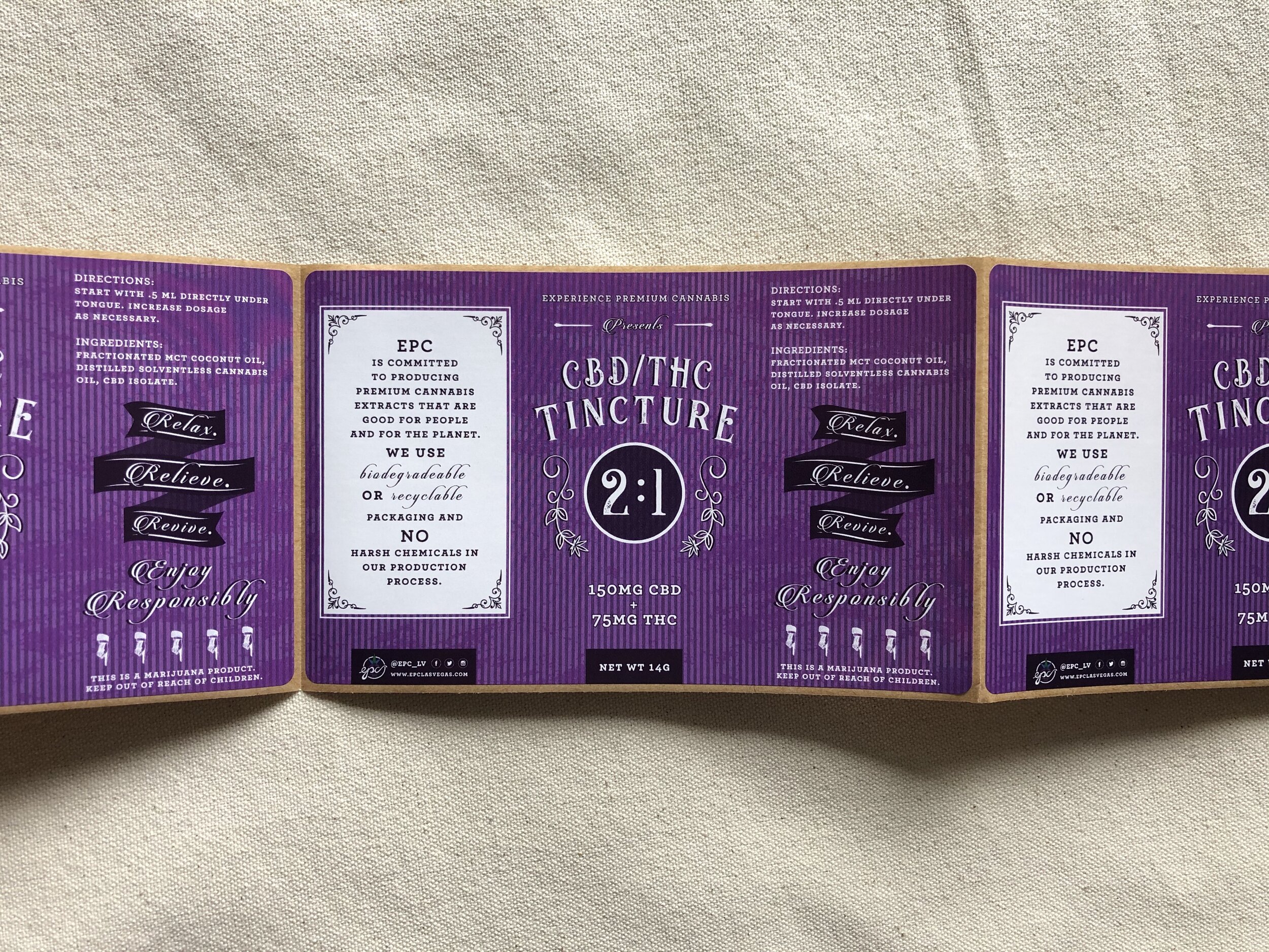CBD Tincture Sticker Labels