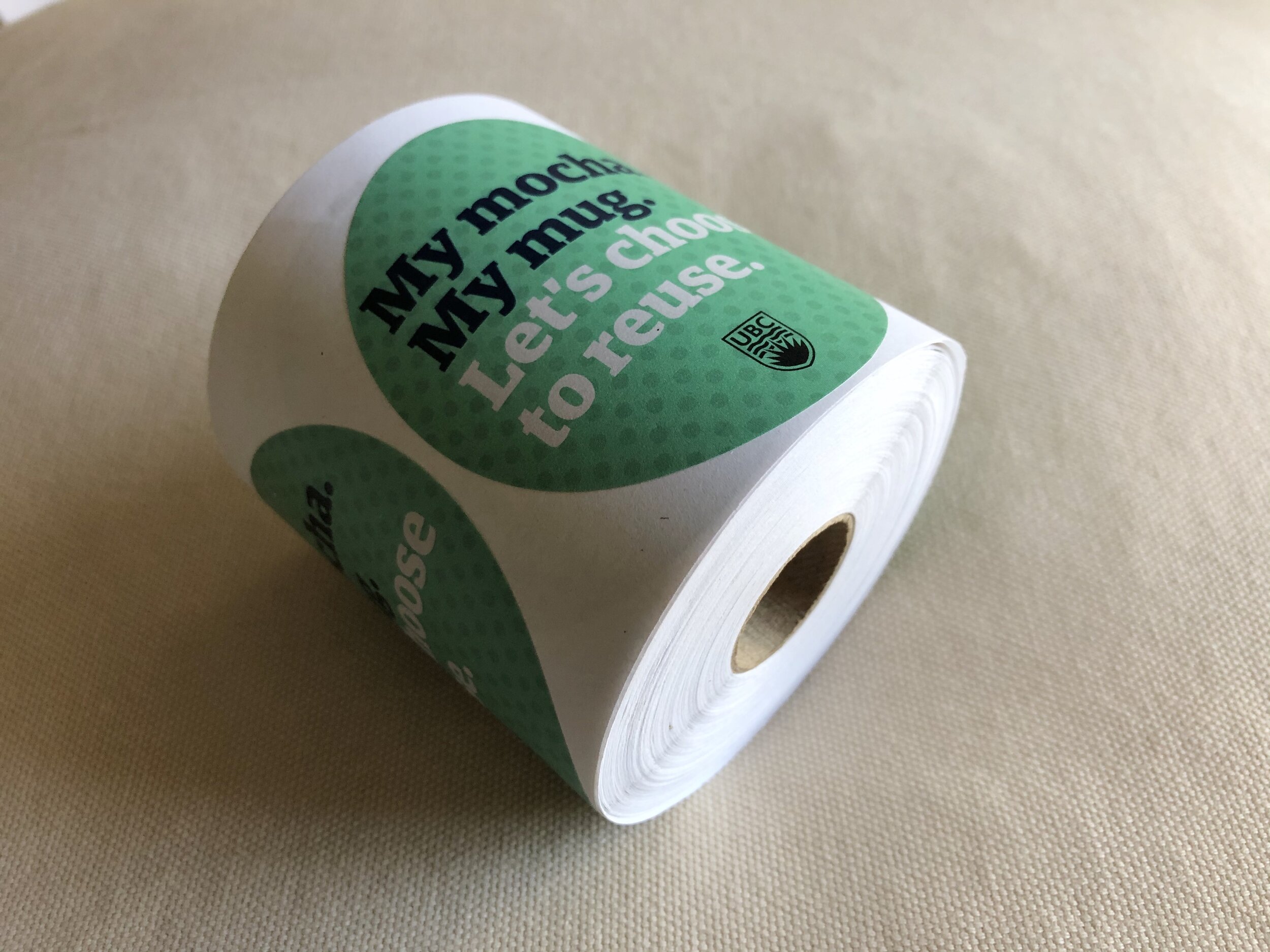 Recycled Sticker on Recycled Liner for University Promotion 